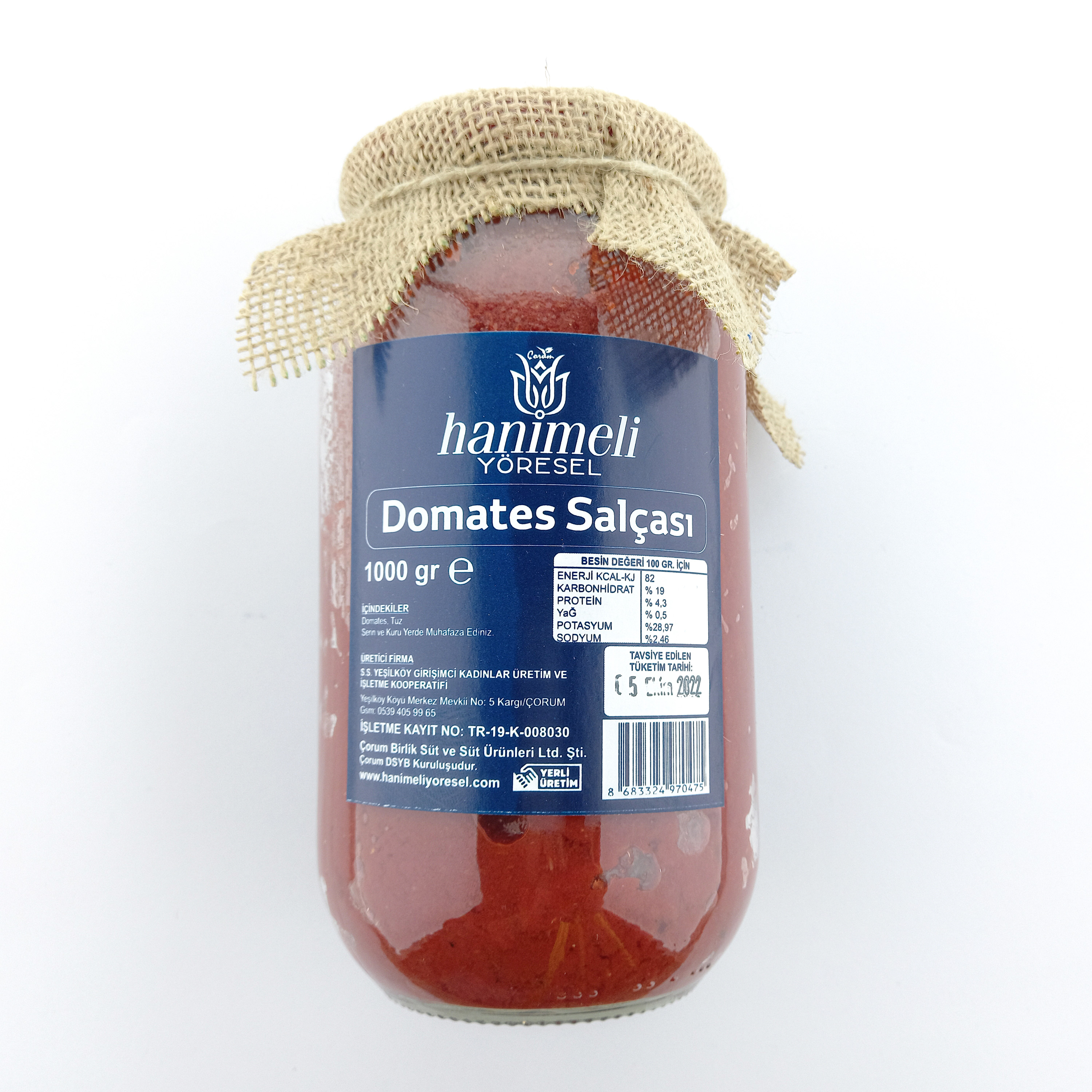 Hanımeli Yöresel Doğal Domates Salçası 1000 gr Hanımeli Yöresel Doğal Domates Salçası 1000 gr